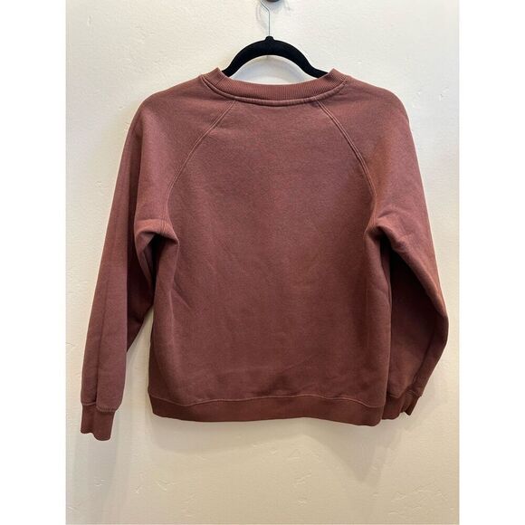 Volcom Brown Crewneck Sweater Peace Unity White Daisy Sweater Size XL 14/16 - Picture 4 of 4